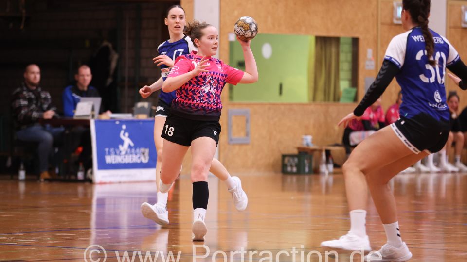 07.12.2025 TSV Weinsberg - Frauen 1 22:21 | Bild: Mike Matysik (www.portraction.de)	
